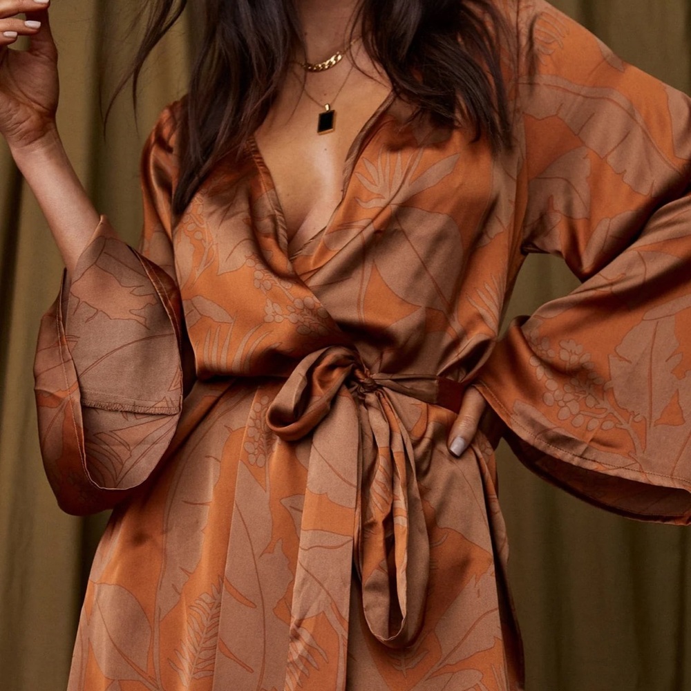 Gold Standard Rust Kimono Dress